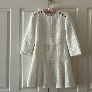 Zara dress white tweed labeled a size medi…